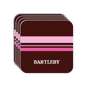 Personal Name Gift   BARTLEBY Set of 4 Mini Mousepad Coasters (pink 