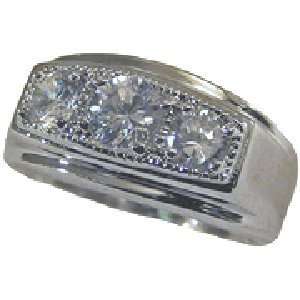 109 18kt Gold Electroplated Cubic Zirconian Mens Ring (Available in 