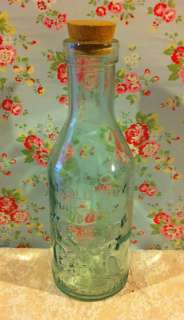 Vintage Shabby Chic ABSOLUTELY PURE MILK Glass Storage Bottle with 