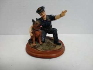 Collectible Hand Crafted Figurine Canine Command Police Officer w 