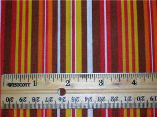 New Stripes Autumn Fall Gold Brown Orange Fabric BTY  