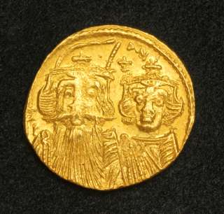 Constans II Pogonatos (641 668 AD) Beautiful Pure Gold Solidus Coin 