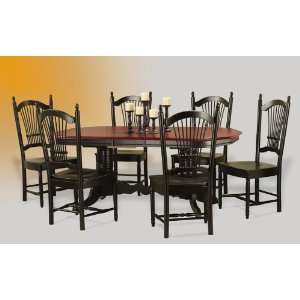  Sunset Trading Oval Double Pedestal Table Dining Room Set 