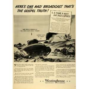   Tank WWII Military Battlefield   Original Print Ad