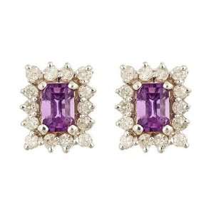  Thomas Laine   Amethyst and Diamond Stud Earrings Jewelry