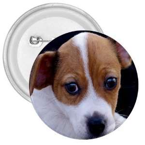 Jack Russell Puppy Dog 3 3in Button E0703 