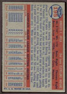 1957 Topps #195 Bobby Avila EX 20249  