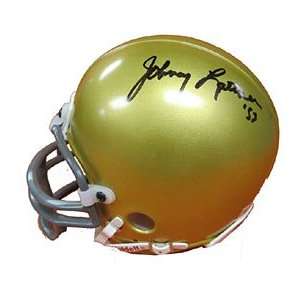  Johnny Lattner Autographed/Signed Mini Helmet Sports 