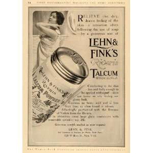 1911 Ad Lehn & Fink Riveris Talcum Powder Cosmetics   Original Print 
