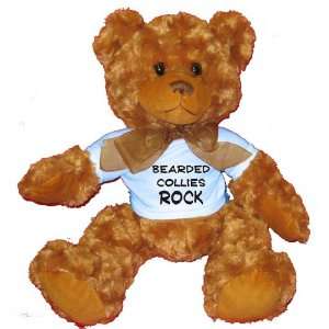  Bearded Collies Rock Plush Teddy Bear with BLUE T Shirt 