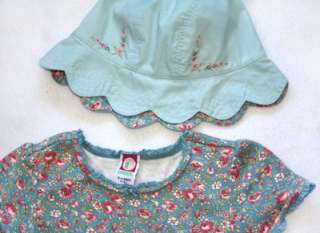 Gymboree Western Prairie Floral Dress   size xl 6 years & Hat   size L 