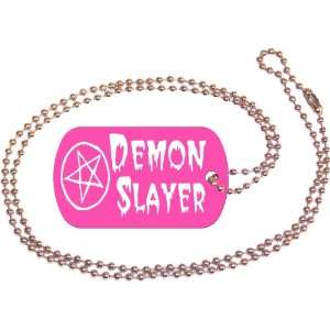  Demon Slayer Pink Dog Tag with Neck Chain 