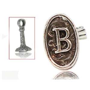  Beaucoup Designs Silver Over Pewter Wax Seal Fob Initial 