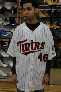 Minnesota Twins White Navy Blue Red Torii Hunter #48 Authentic Russell 