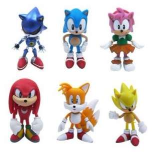 New SEGA Sonic the Hedgehog Figures Set of 6 Pieces Anime Great Gift 