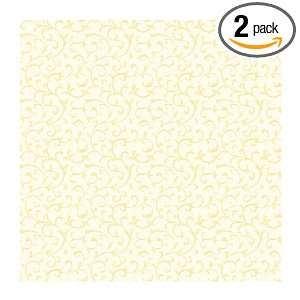   Walk Scroll Wallpaper, White Background/Yellow