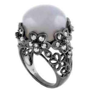  Silver Fancy Ring with Filigree Style Sides, Designed with Amazing 