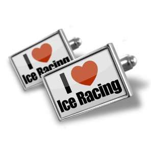  Cufflinks I Love Ice Racing   Hand Made Cuff Links A 
