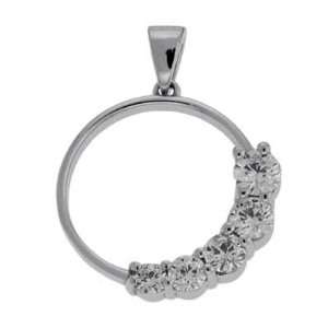  14k White Journey Charm 1 Ct Diamond Pendant   JewelryWeb 