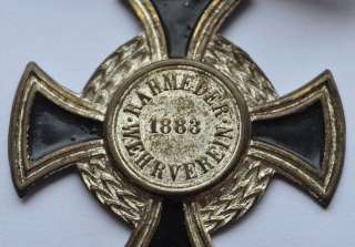 1883 Germany Original Cross Badge Award Medal RAHMEDER WEHRVEREIN 