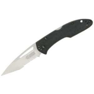   Blades 09080 BHB40 Part Serrated Lockback Knife with Black Handles