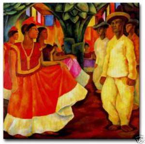 Diego Rivera Mexican Art Ceramic Tile Baile Tehuantepec  