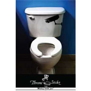 Security Camera   Funny sticker for your toilet   vinyl decal   Throne 