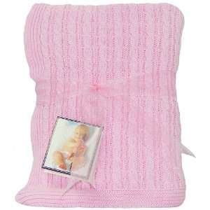  Cover Me Crib Blanket Small Cable Knit Pink Baby