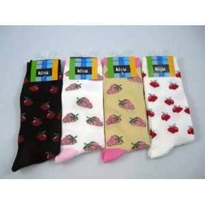  Ladies Berry Socks 4 Pair Pack with 4 Styles Sports 