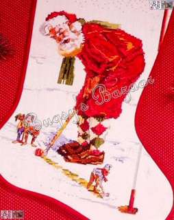   Stocking Santa Golf Counted Cross Stitch Christmas Kit   Tom Browning