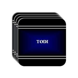 Personal Name Gift   TODI Set of 4 Mini Mousepad Coasters (black 