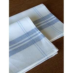   Set of 2 Tre Linen Cotton Kitchen Towels Blue Florence