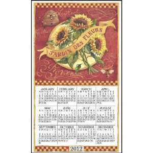  Sunflowers Linen Kitchen Towel Calendar 2012 Office 