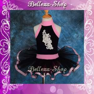 Girl Black Ballet Tutu Dance Leotard Dress Sz 3 4T BA27  