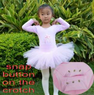   Snap Button Crotch Leotard Ballet Tutu Dance Costume Dress 3 8Y  