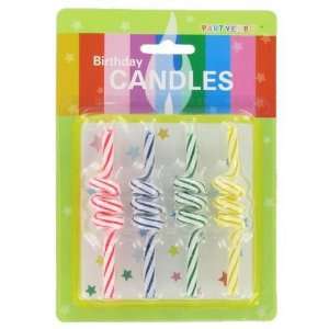  2 Tone Straw Shape Birthday Candle X4 Case Pack 144 