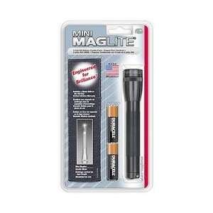  Mini MagLite Flashlight, AA Batteries, Black, Holster 
