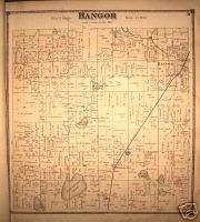 BANGOR TOWNSHIP, VAN BUREN CO. MICHIGAN PLAT MAP 1873  