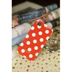  Designer White Polka Dot Red iPhone 4 Case of TOP QUALITY 
