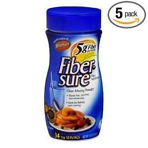 Pack of 5) Fiber Sure Fiber Clear Mixing Powder Supplement 7 oz  34 