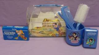   Walt Disney Snow White Travel Case Blue Brush Comb Soap Tissues  