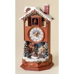   Lighted Christmas Winter Scene Cuckoo Clock with Sound