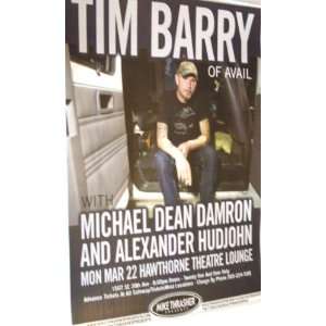 Tim Barry Poster   Concert Flyer of Avail