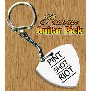  Pint Shot Riot Keyring Bass Guitar Pick Both Sides Printed 