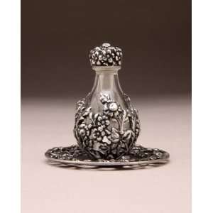  Pewter Victorian Tear Bottle w/ / Clear Glass and FREE 