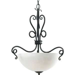   80 Three Light Hall and Foyer Fixture, Forged Black
