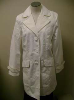 Dennis Basso Water Repellent Paisley Lined Jacket White NWT  
