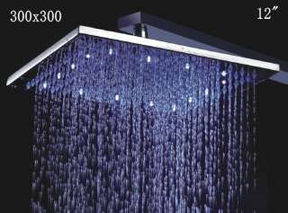 12chromed brass square LED rain shower head YS 8104  