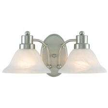 Satin Nickel 2 Bulb Bathroom Light Wall Sconce #544478  