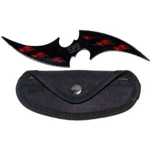 75 Single Fire Dagger Throwing Star  Black and Red W/ case  